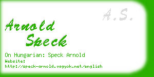 arnold speck business card